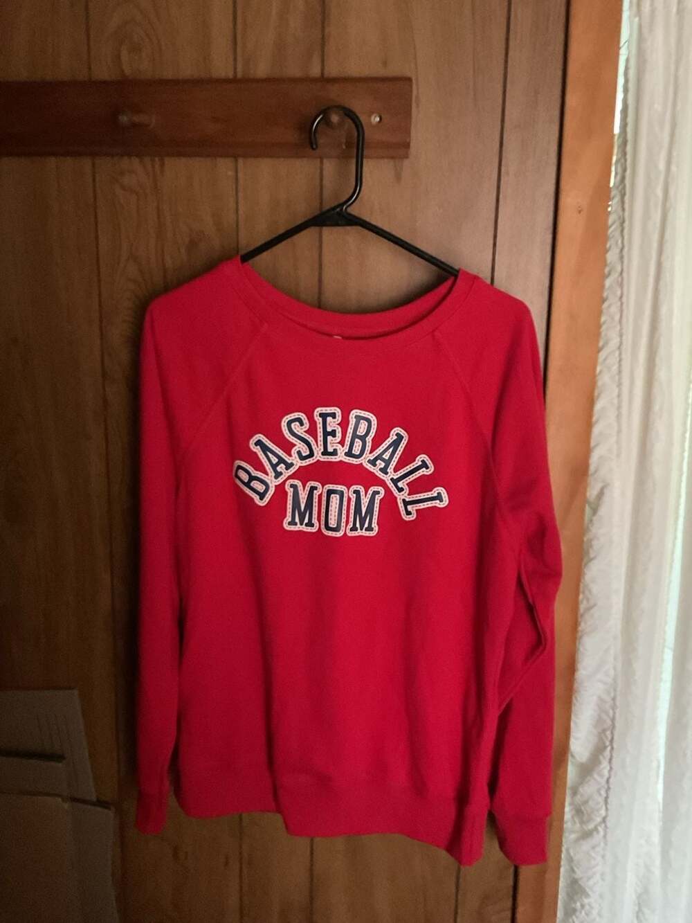 Baseball Mom Sweatshirt - Red - Size L